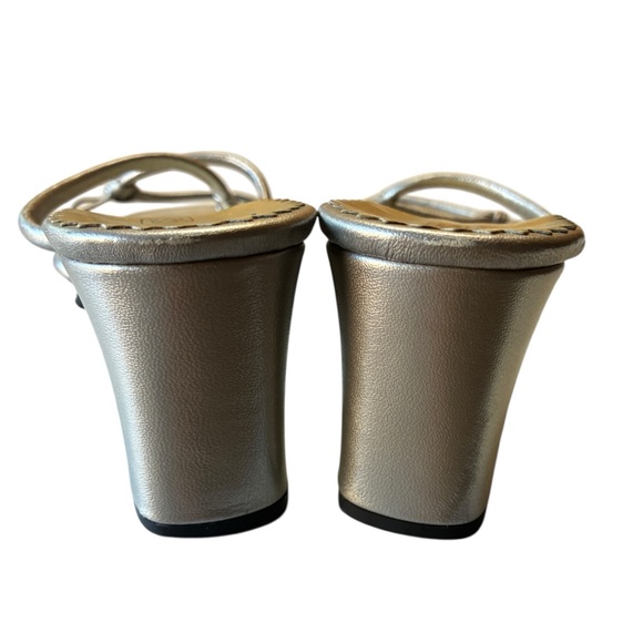 Bruno Magli Cher Silver Sandals with Block Heel, Vintage 1998, Size 8.5, Luxury - Picture 7 of 9